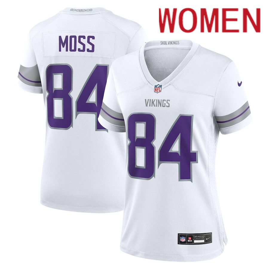 Women Minnesota Vikings #84 Randy Moss Nike White Alternate Retired Player Game NFL Jersey